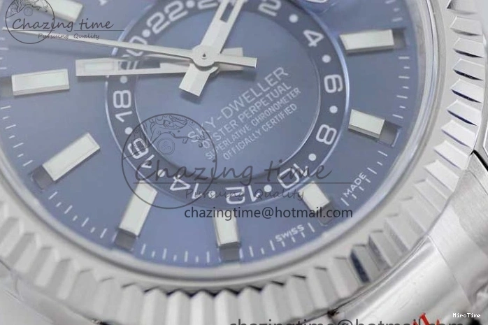 MiroTime 1222 FashionForward Sky-Dweller 326934 904L SS Noob 1:1 Best Edition Blue Dial on SS Bracelet Asian 23J to 2402